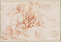 H 041
<br/>
Heilige Familie met Johannes de Doper
<br/>
<em>Cantarini, Simone (1612-1648)</em>